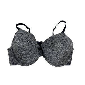 Grey and Navy Bra Size 38D Polyester Nylon Spandex Style 42002 Hand Wash Only